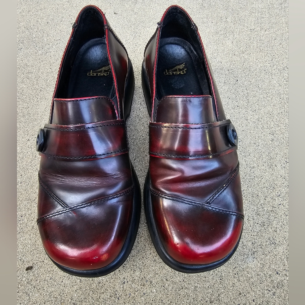 Dansko Women's Red and Black Loafers
